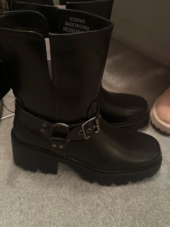Forever 21 Shoes - Forever 21 Black Chunky Harness Combat Boots